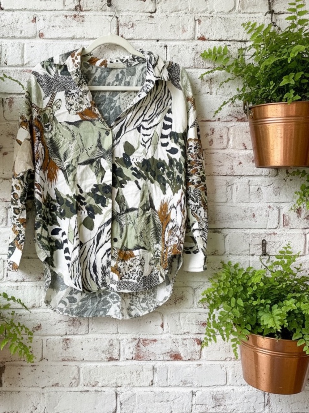 Paquette vintage 80s cotton Safari top